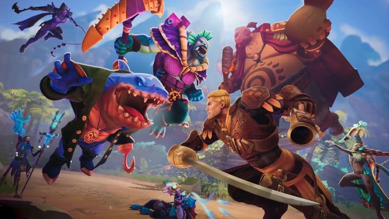 Golden Tides characters in air ready to fight.